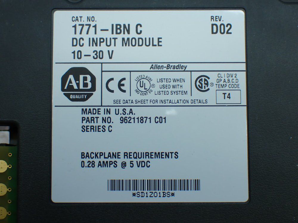 Allen-bradley 4 High True Input Modules - 1771-ibn