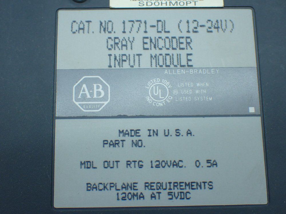 Allen-bradley 2 Gray Encoder Input Modules - 1771-dl