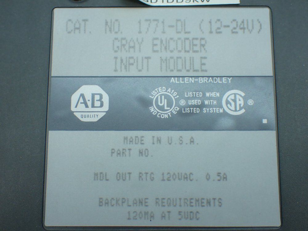 Allen-bradley 2 Gray Encoder Input Modules - 1771-dl