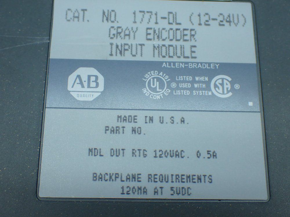 Allen-bradley 3 Gray Encoder Input Modules - 1771-dl