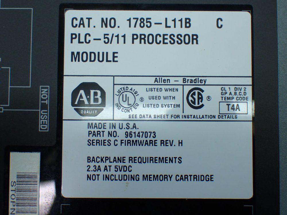 Allen-bradley Plc-5/11 Processor Module - 1785-l11b