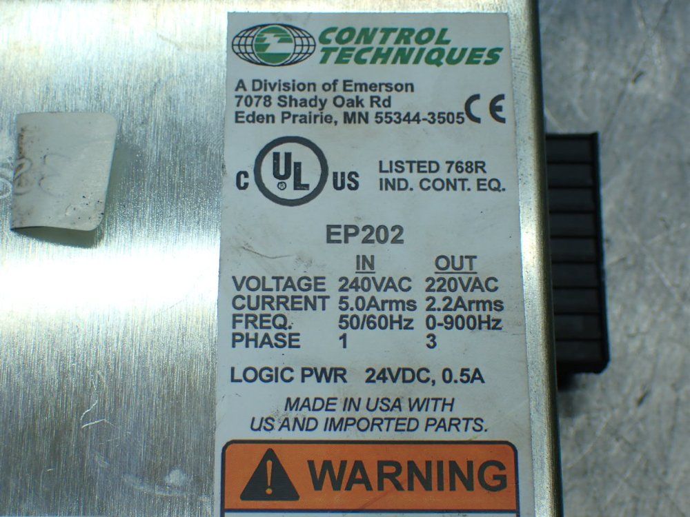 Control Techniques Epsilon Ep Programmable Servo Drive - Ep202-p00-enr0