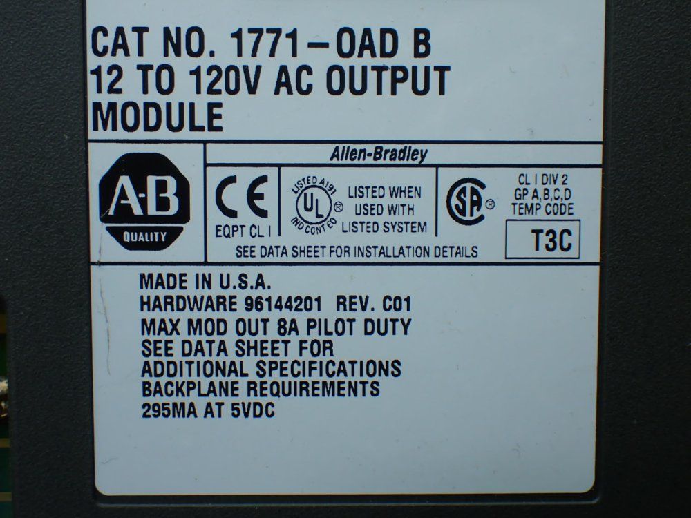 Allen-bradley Three 1771-oad 12-120v Ac Output Modules - 1771-oad