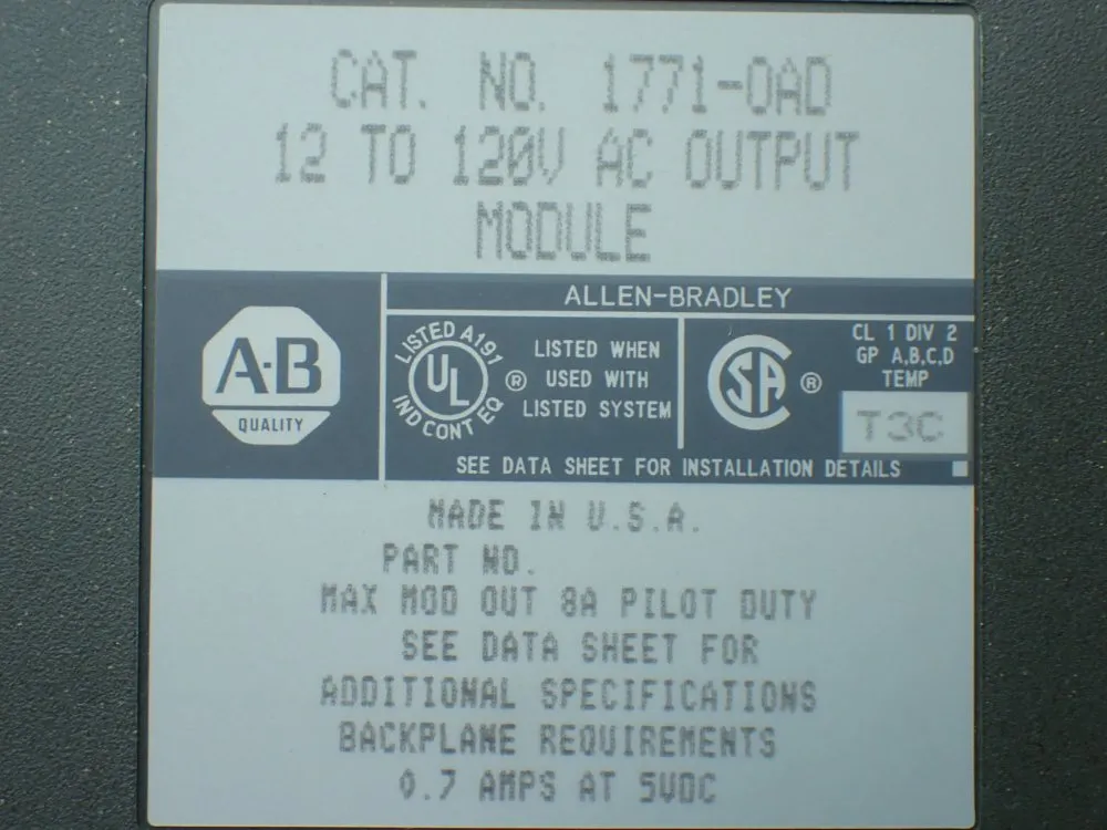 Allen-bradley Three 1771-oad 12-120v Ac Output Modules - 1771-oad