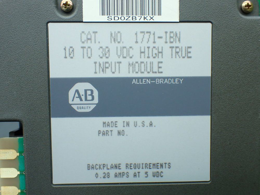 Allen-bradley Two 10-30vdc High True Input Modules - 1771-ibn