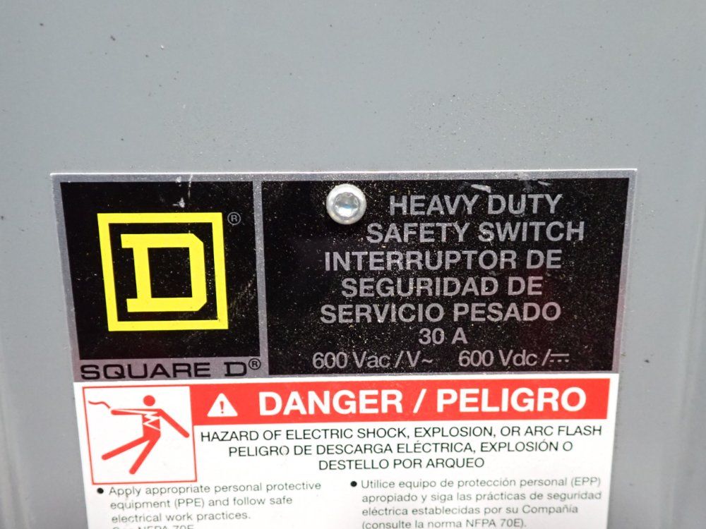 Square D 20 Kw Heavy Duty Safety Switch - H361