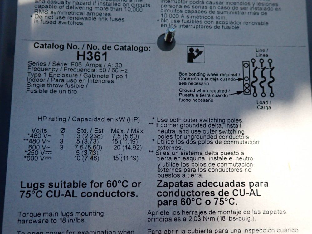 Square D 20 Kw Heavy Duty Safety Switch - H361