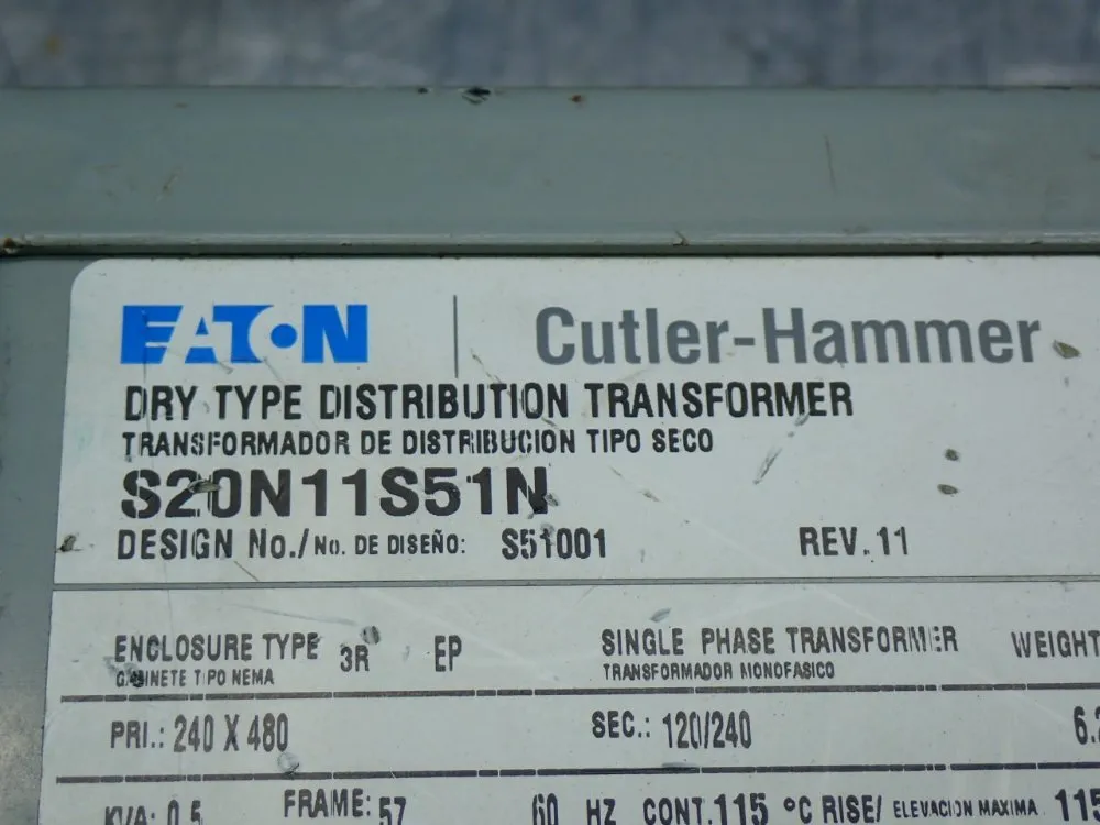Eaton Dry Transformer - S20n11s51n