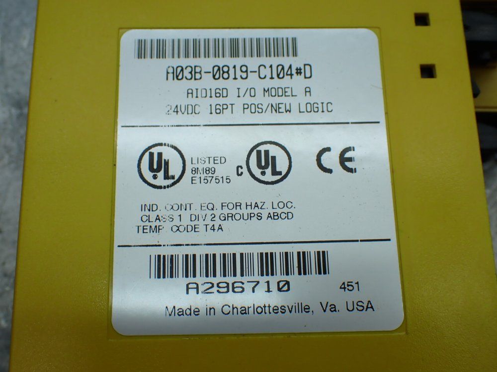 Fanuc 5 Digital Input Modules - A03b-0819-c104
