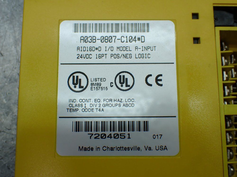 Fanuc 2 Digital Input Modules - A03b-0807-c104