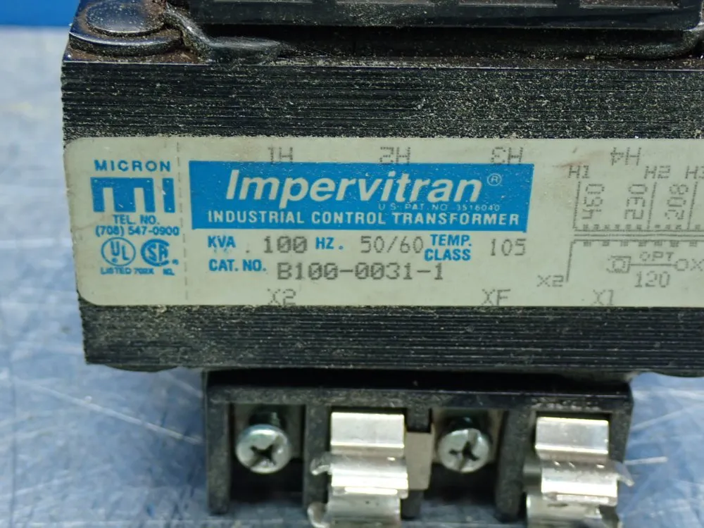 Micron Impervitran Industrial Control Transformer - B100-0031-1