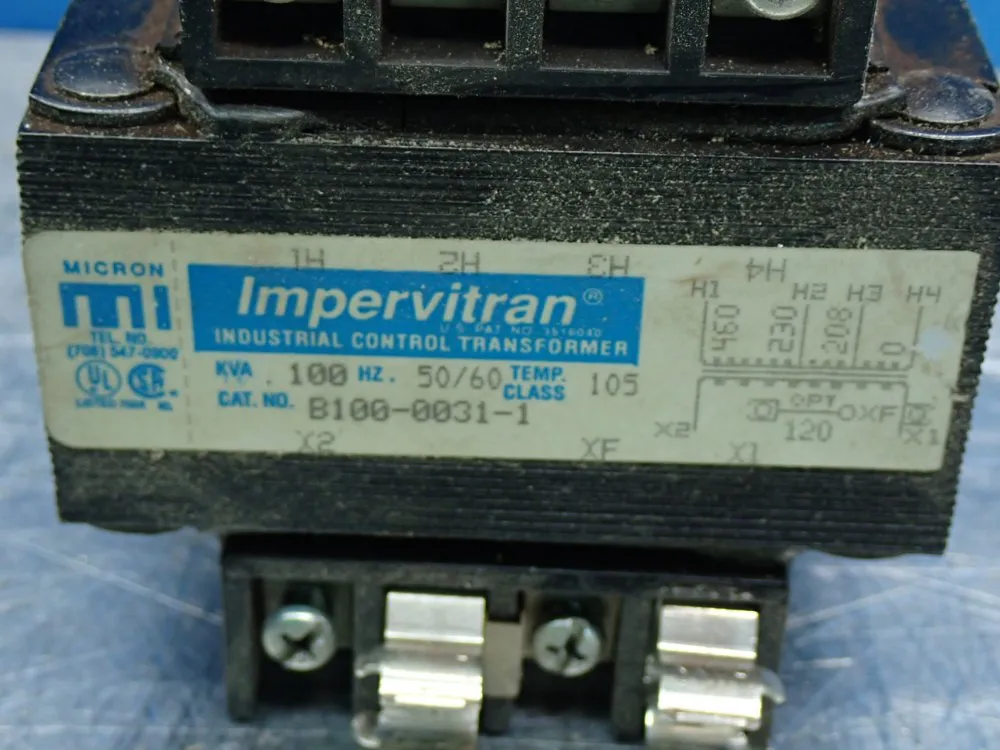 Micron Impervitran Industrial Control Transformer - B100-0031-1