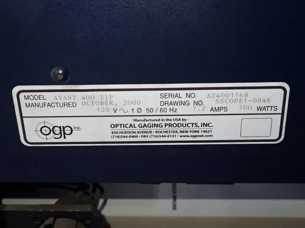 Optical Gaging Products Inc 21 1/2" X 21 1/2" Video Measuring System - Avant 400 Zip