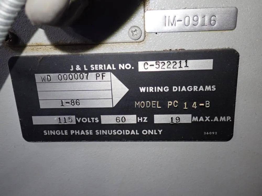 J & L 14" Optical Comparator - Pc14-b