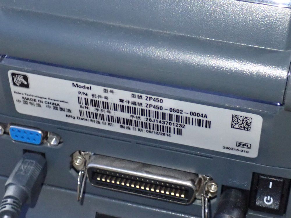 Zebra Barcode Printer - Zp 450 Ctp