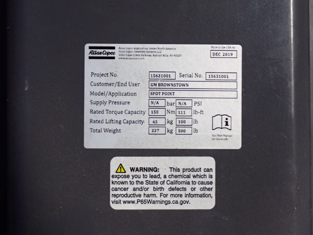 Atlas Copco Positioning Arm