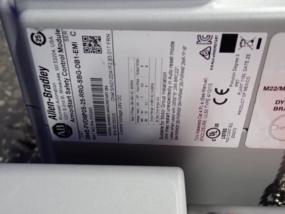 Allen Bradley Armorstart Safety Control Module And Base - Armorstart 284