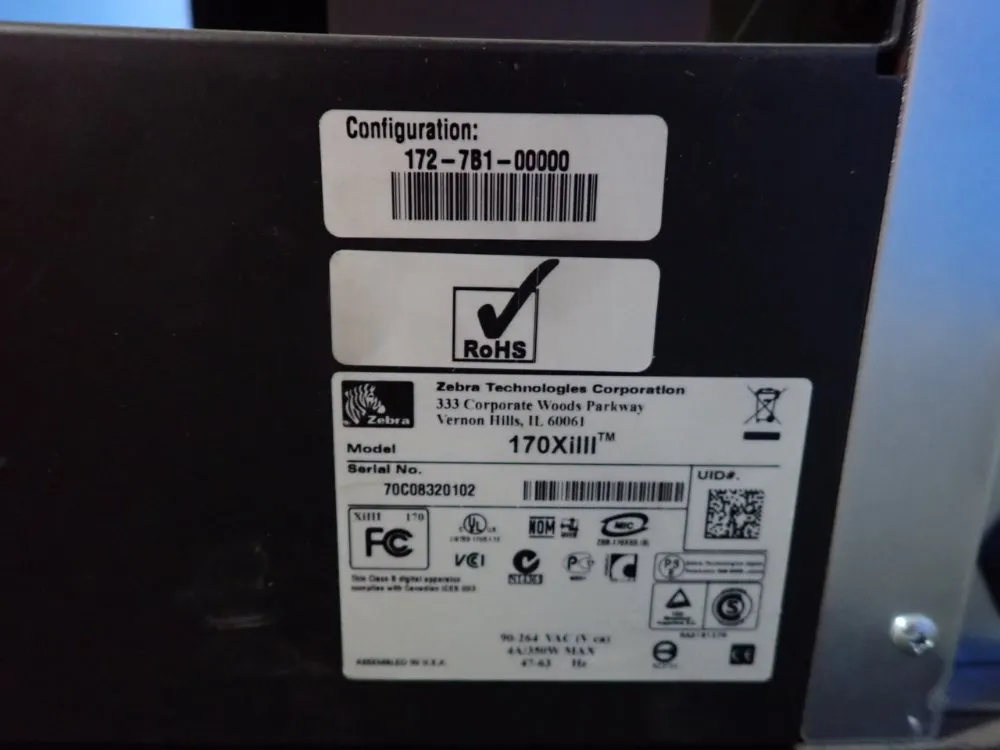 Zebra Technoogies Corporation 4 Amps Label Machine - 170 Xiiii Plus