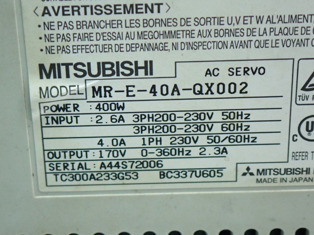 Mitsubishi Servo Amplifier Drive - Mr-e-40a-qx002