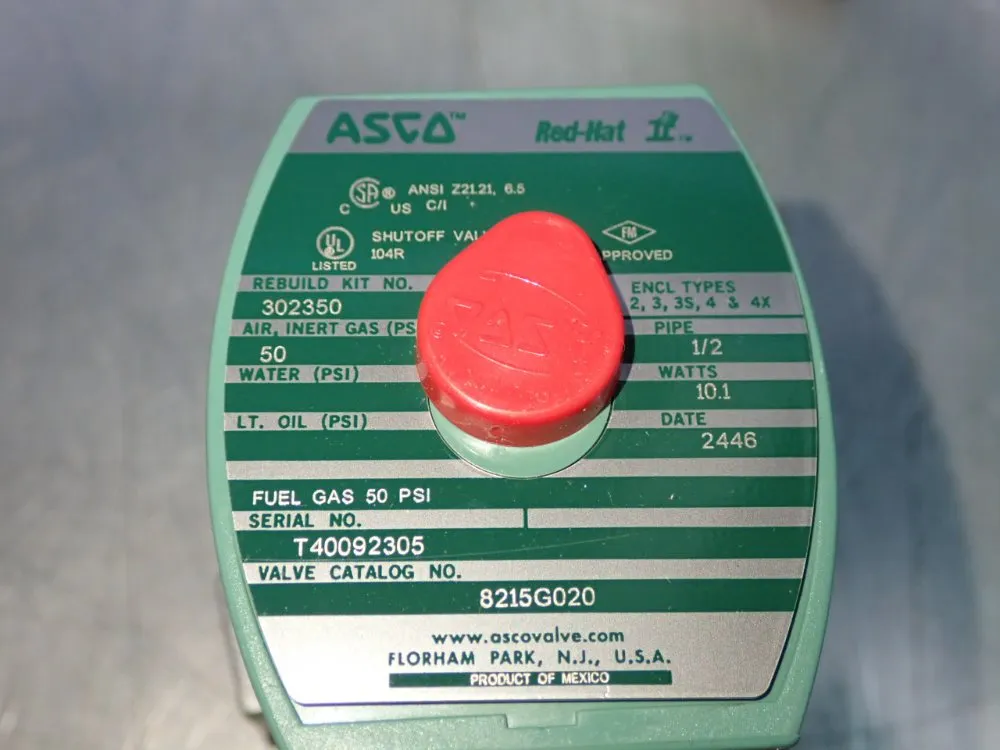 Asco Redhat Shutoff Valve - 8215g020