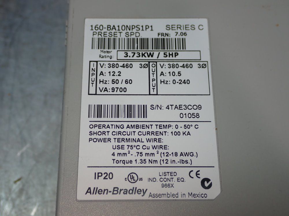 Allen Bradley Drive - 160-ba10nps1p1