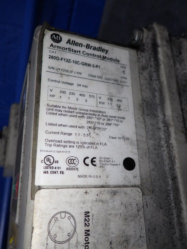 Allen Bradley Armorstart Control Module - 280d-f12z-10c-grw-3-p1