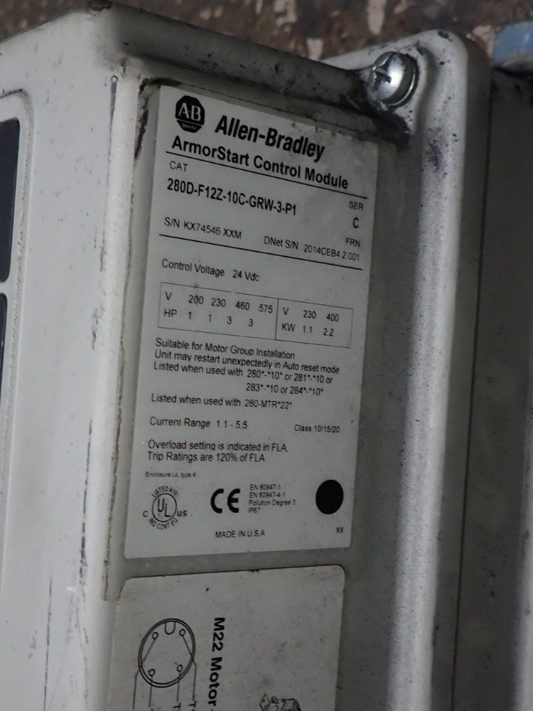 Allen Bradley Armorstart Control Module - 280d-f12z-10c-grw-3-p1