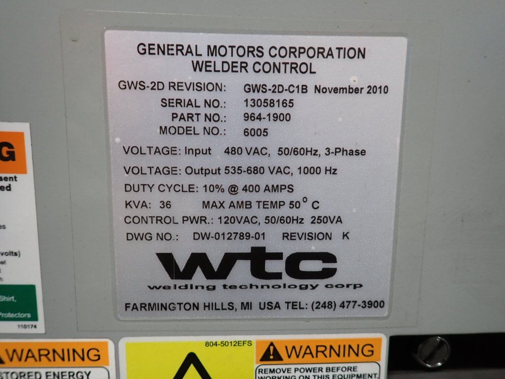 Wtc Welder Control - 6005