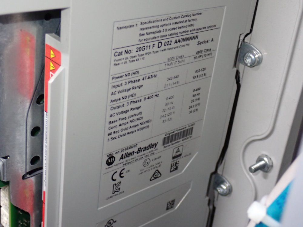 Control Panel With Allen Bradley Drive - 20g11fd022aa0nnnnn