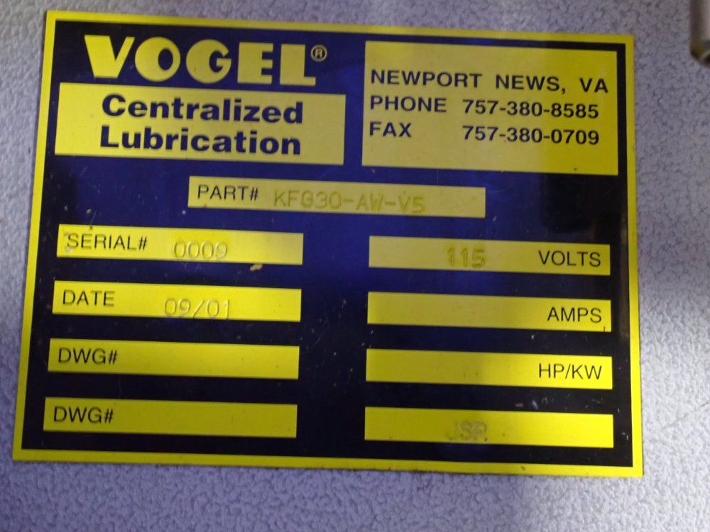 Vogel Centralized Lubrication System - Kfg30-aw-vs