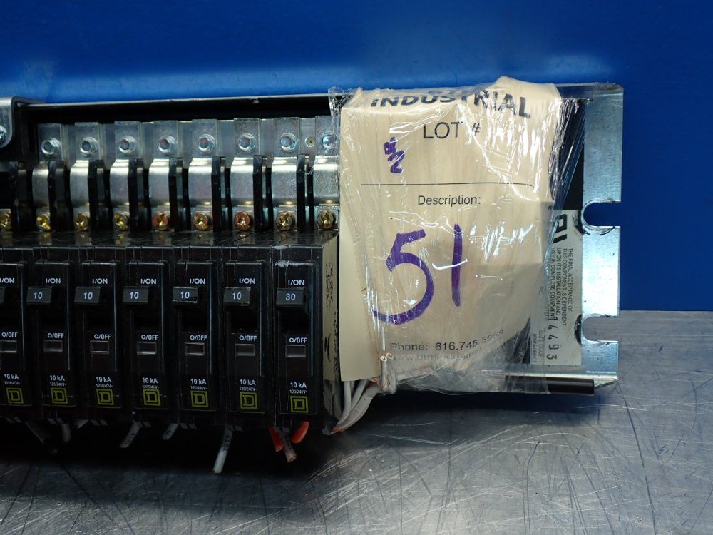 Square D Panel Board + (18) Dw-8068 Circuit Breakers - Nqm810m1csb8