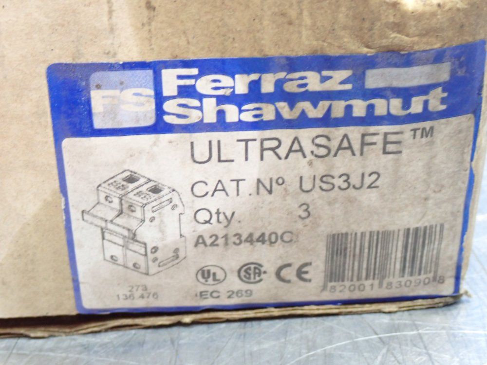 Ferraz Shawmut Ultrasafe Class-j Fuseholder, 3pcs - Us3j2