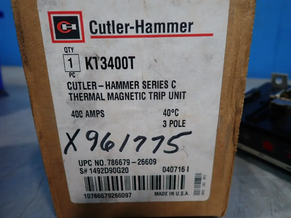 Cutler-hammer Series C Thermal Magnetic Trip Unit - Kt3400t