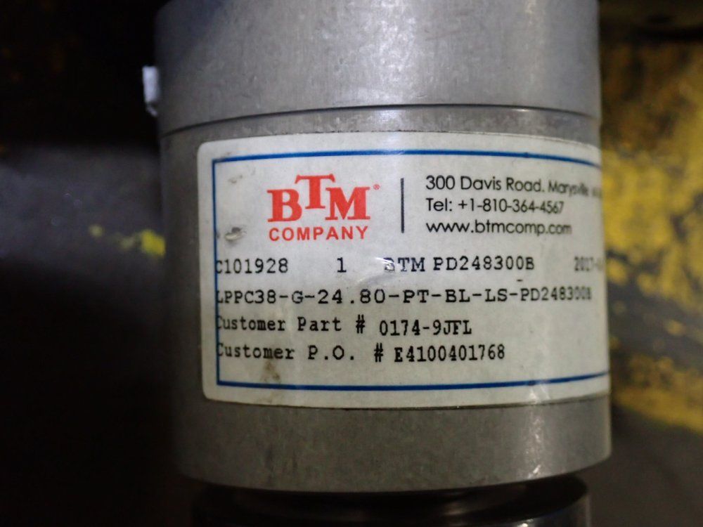 Btm Company Pneumatic Locking Pin Clamp - Lppc38-g-24.80-pt-bl-ls-pd248300b