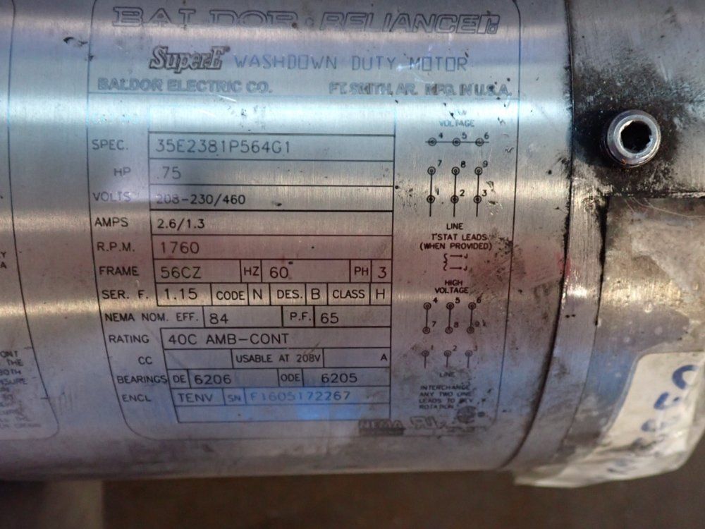 Baldor .75 Hp Super E Washdown Duty Motor - 35e2381p564g1