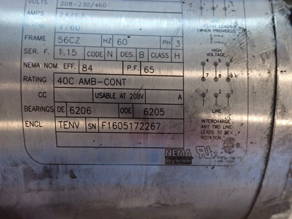 Baldor .75 Hp Super E Washdown Duty Motor - 35e2381p564g1