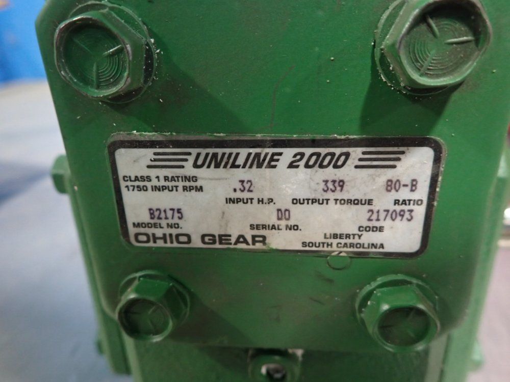 Ohio Gear 80:1 Ratio, Right Angle Gear Reducer - B2175