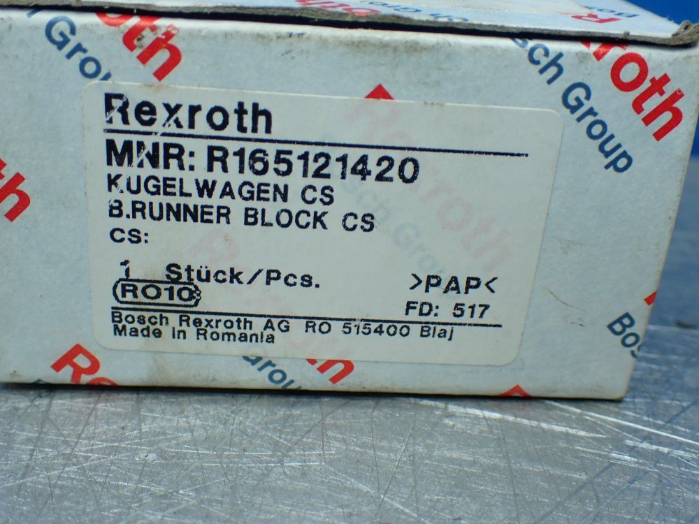 Rexroth 2 Carbon Steel Ball Runner Blocks - R165121420