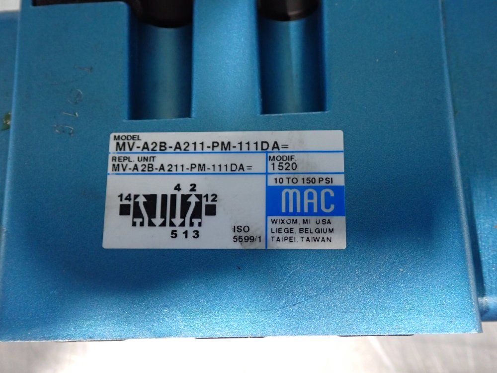 Mac Valves 150 Psi Pneumatic Solenoid Valves - Mv-a2b-a211-pm-111da