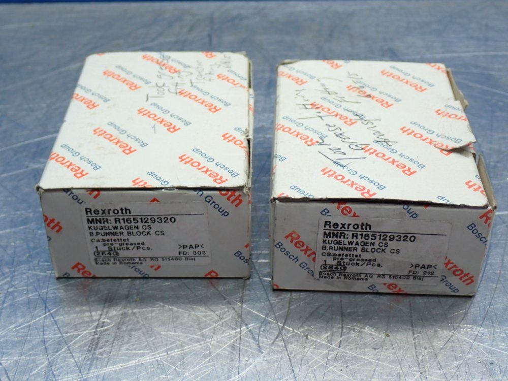 Rexroth Carbon Steel Linear Runner Block Ball Rail, 2pcs - R165129320