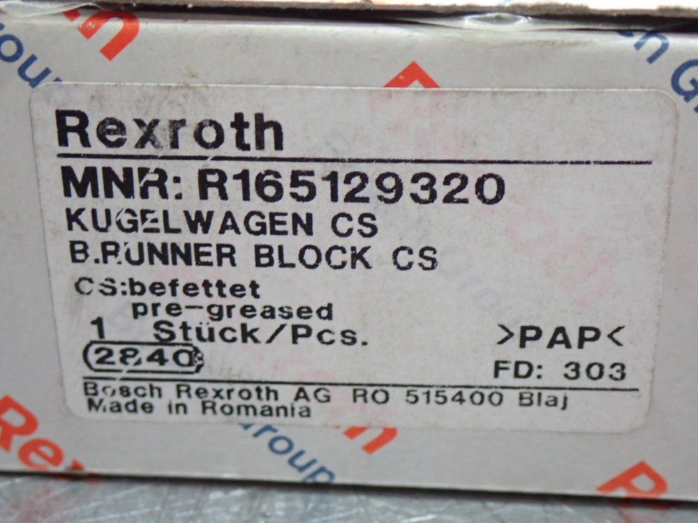 Rexroth Carbon Steel Linear Runner Block Ball Rail, 2pcs - R165129320