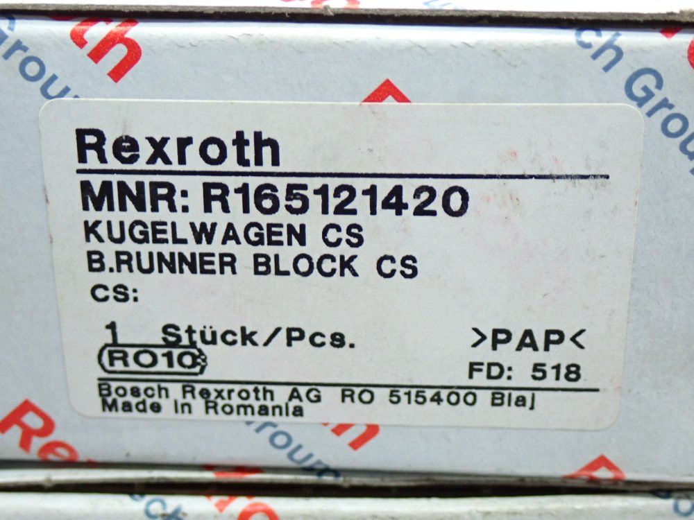 Rexroth Linear Guide Runner Block, 4pcs - R165121420