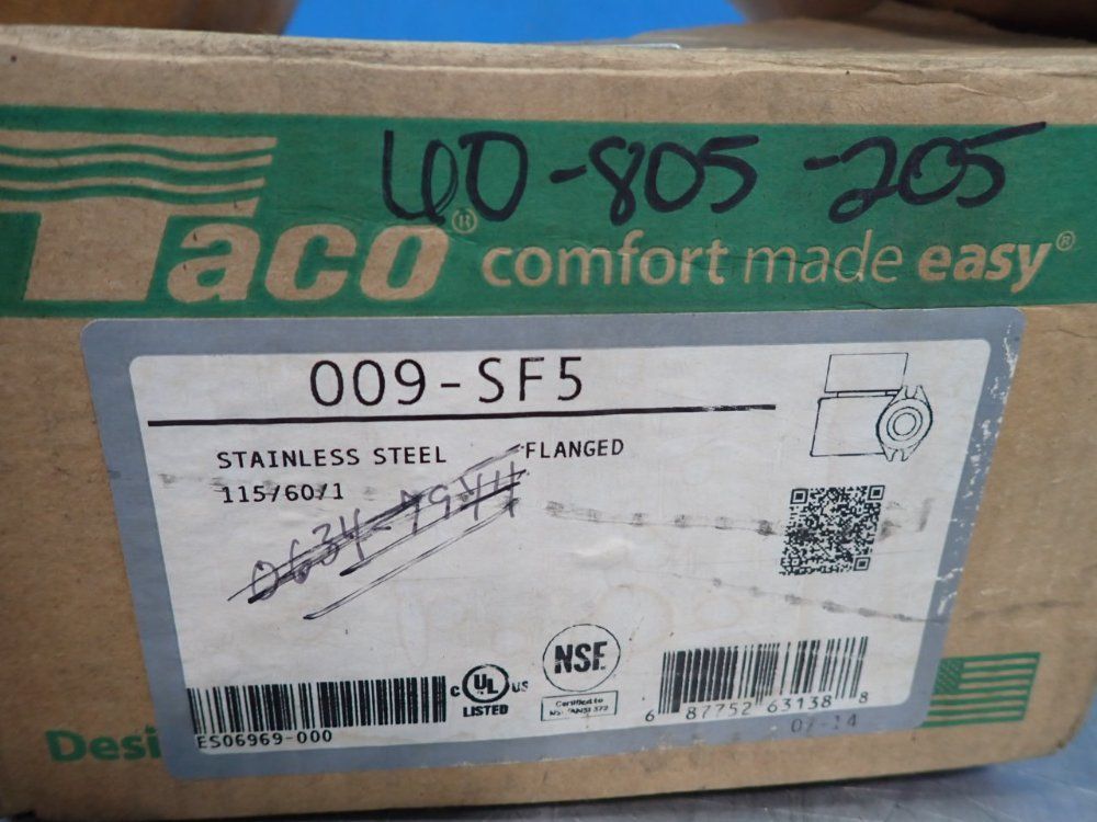 Taco 125 Psi Cartridge Circulator - 009-sf5