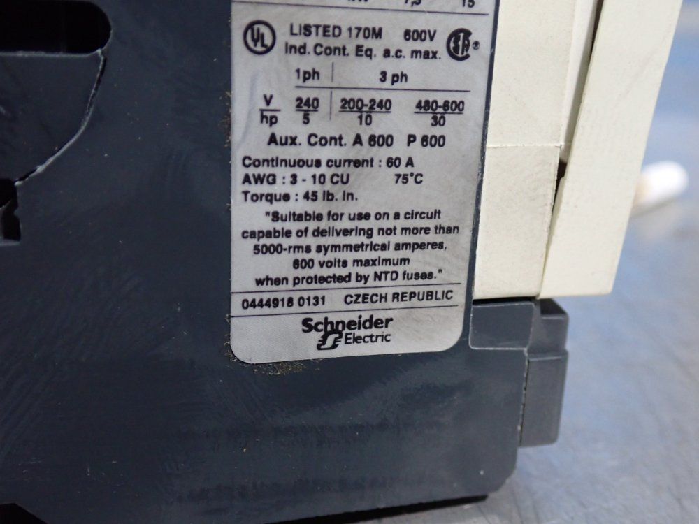 Telemecanique 30 Hp Contactor - Lp1d4011bd