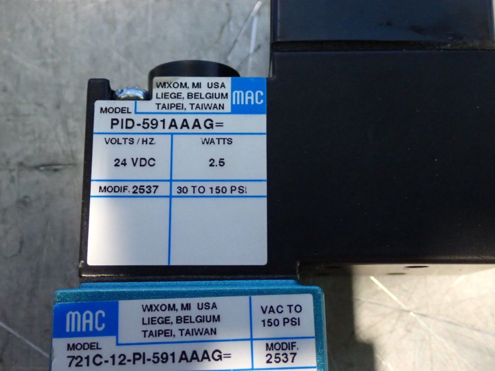 Mac Valves 150 Psi Solenoid Valves - 721c-12-pi-591aaag