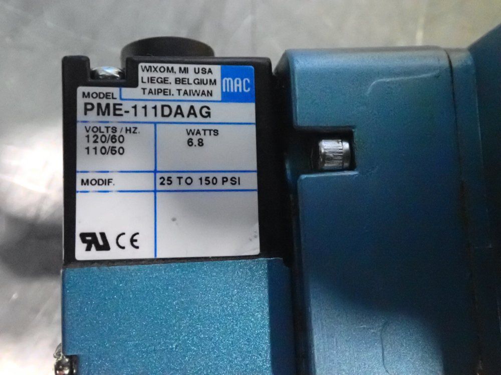 Mac Valves 150 Psi Double Solenoid Piloted Valves - Mv-a3b-a312-pm-111da