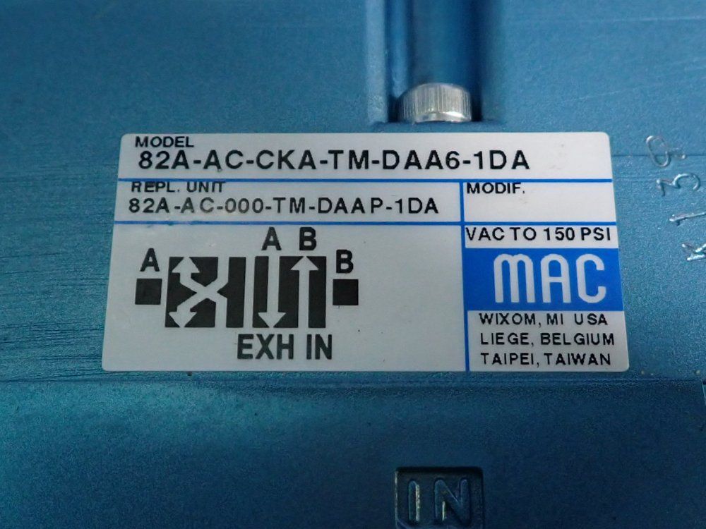 Mac 150 Psi Pneumatic Solenoid Valve - 82a-ac-cka-tm-daa6-1da