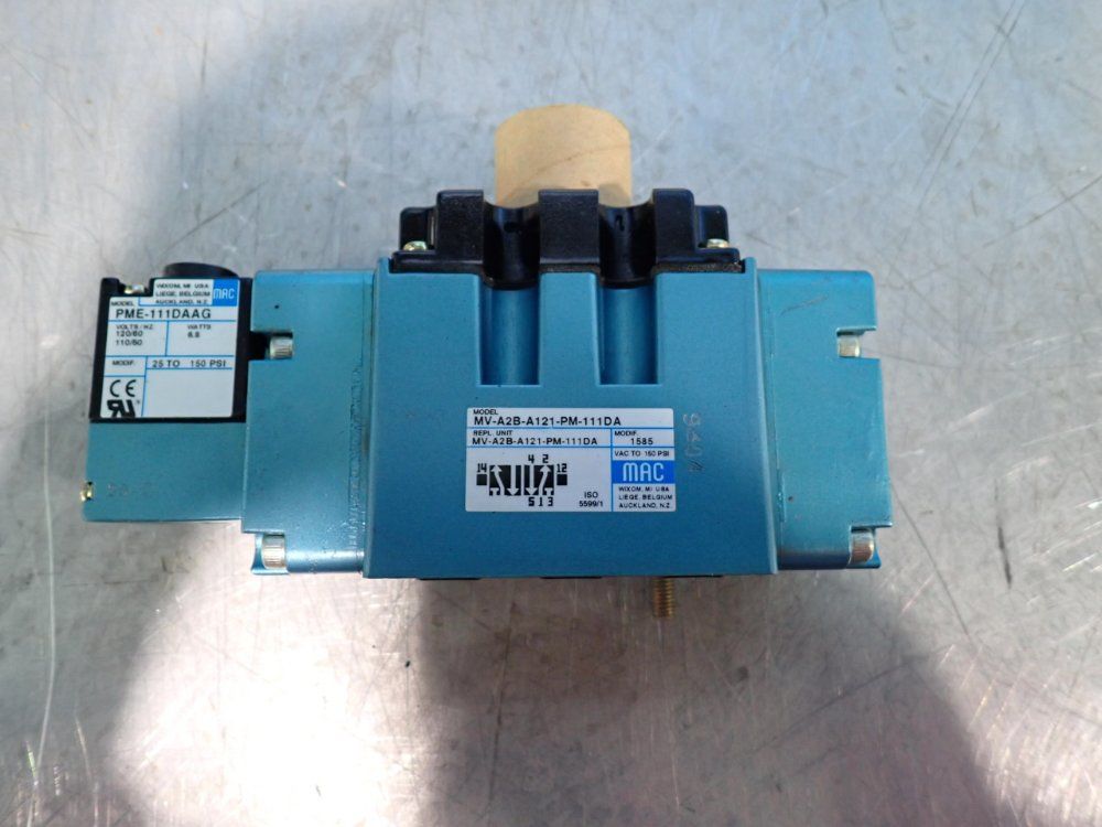 Mac Valves 150 Psi Solenoid Pilot Operated Pneumatic Valve - Mv-a2b-a121-pm-111da