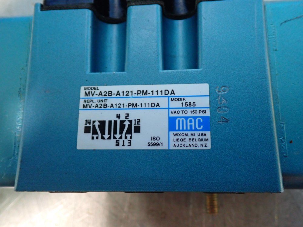 Mac Valves 150 Psi Solenoid Pilot Operated Pneumatic Valve - Mv-a2b-a121-pm-111da