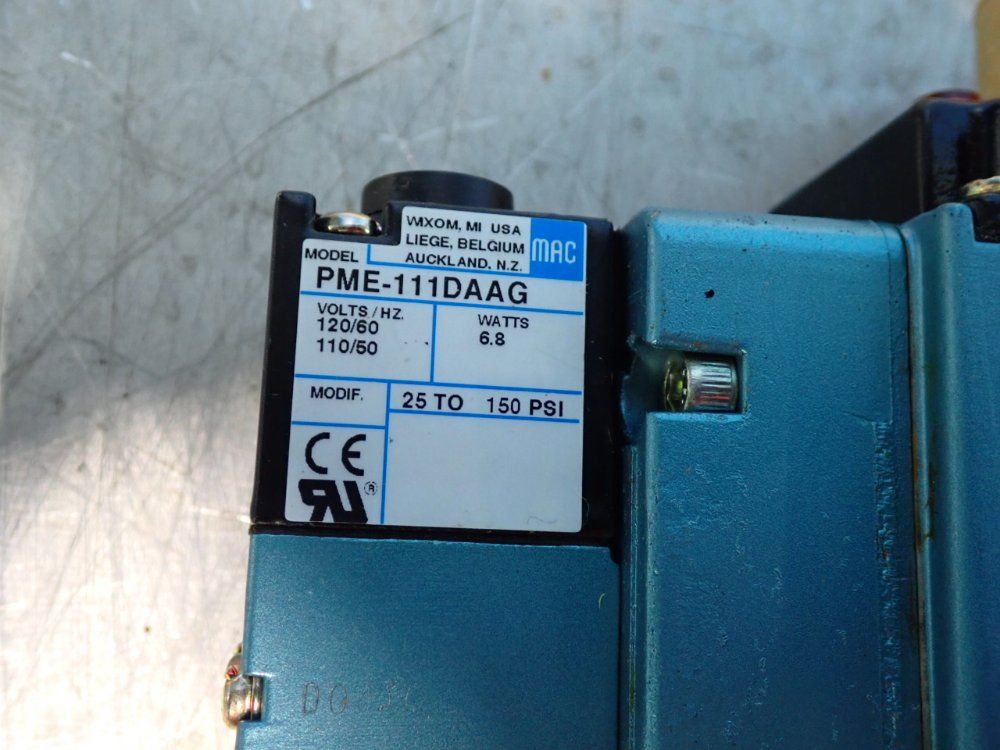 Mac Valves 150 Psi Solenoid Pilot Operated Pneumatic Valve - Mv-a2b-a121-pm-111da